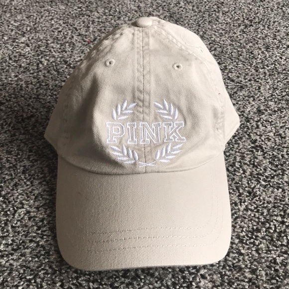 PINK Victoria's Secret Accessories - NWOT Tan & White PINK Victoria’s Secret Hat